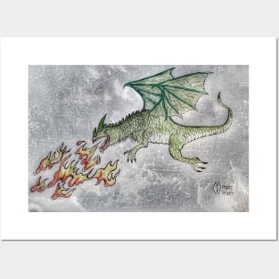 Fire-breathing dragon Posters and Art